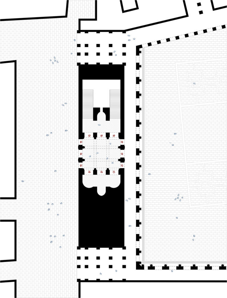 Vue en plan de la
configuration<br>
spatiale expérimentée