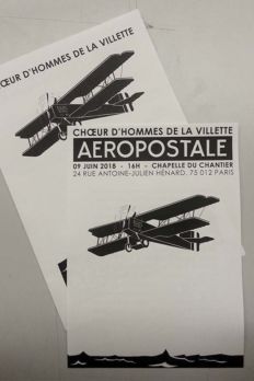 Programme du concert<br>Aéropostale